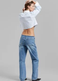 The Frankie Shop Genesis Raw Waist Jeans Worn Wash Clearance