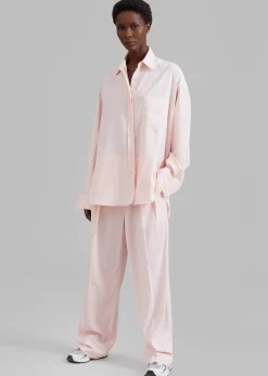The Frankie Shop Georgia Fluid Shirt Pink Pinstripe Clearance