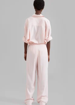The Frankie Shop Georgia Fluid Shirt Pink Pinstripe Clearance
