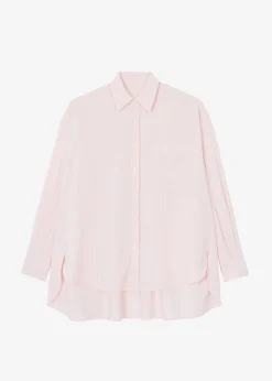 The Frankie Shop Georgia Fluid Shirt Pink Pinstripe Clearance