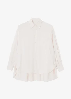 The Frankie Shop Georgia Fluid Shirt Beige Pinstripe Online