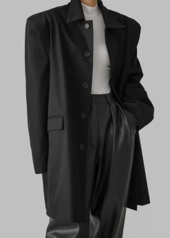 The Frankie Shop Ghent Padded Shoulder Trench Black Clearance