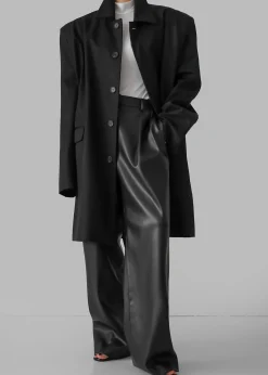 The Frankie Shop Ghent Padded Shoulder Trench Black Clearance