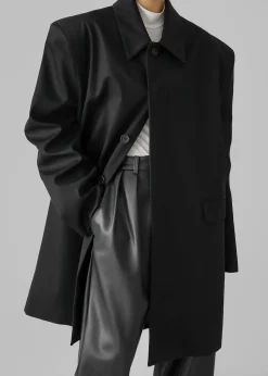 The Frankie Shop Ghent Padded Shoulder Trench Black Clearance