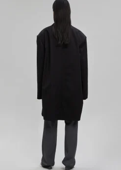 The Frankie Shop Ghent Padded Shoulder Trench Black Clearance