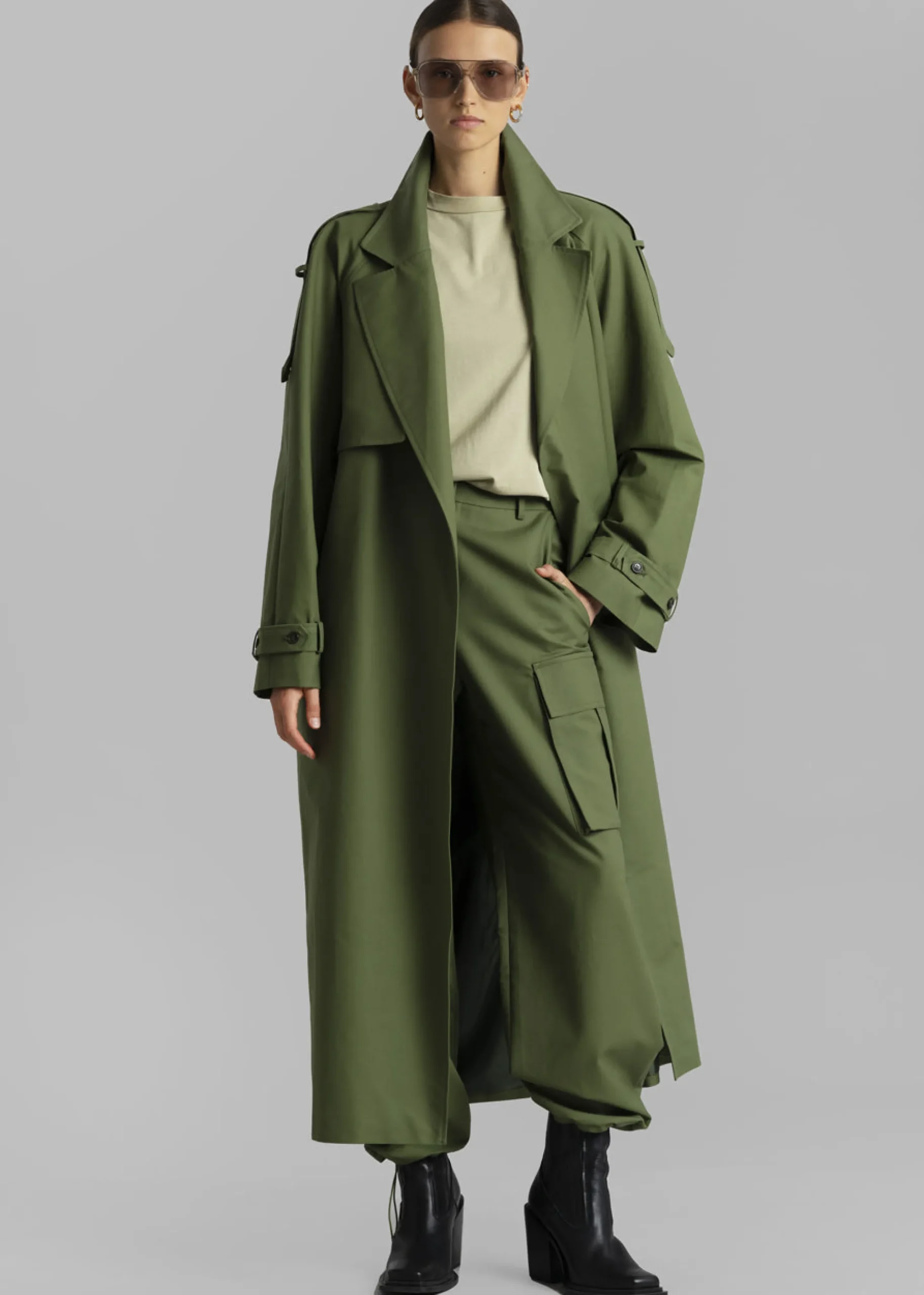 The Frankie Shop Gia Cargo Pants Olive Outlet