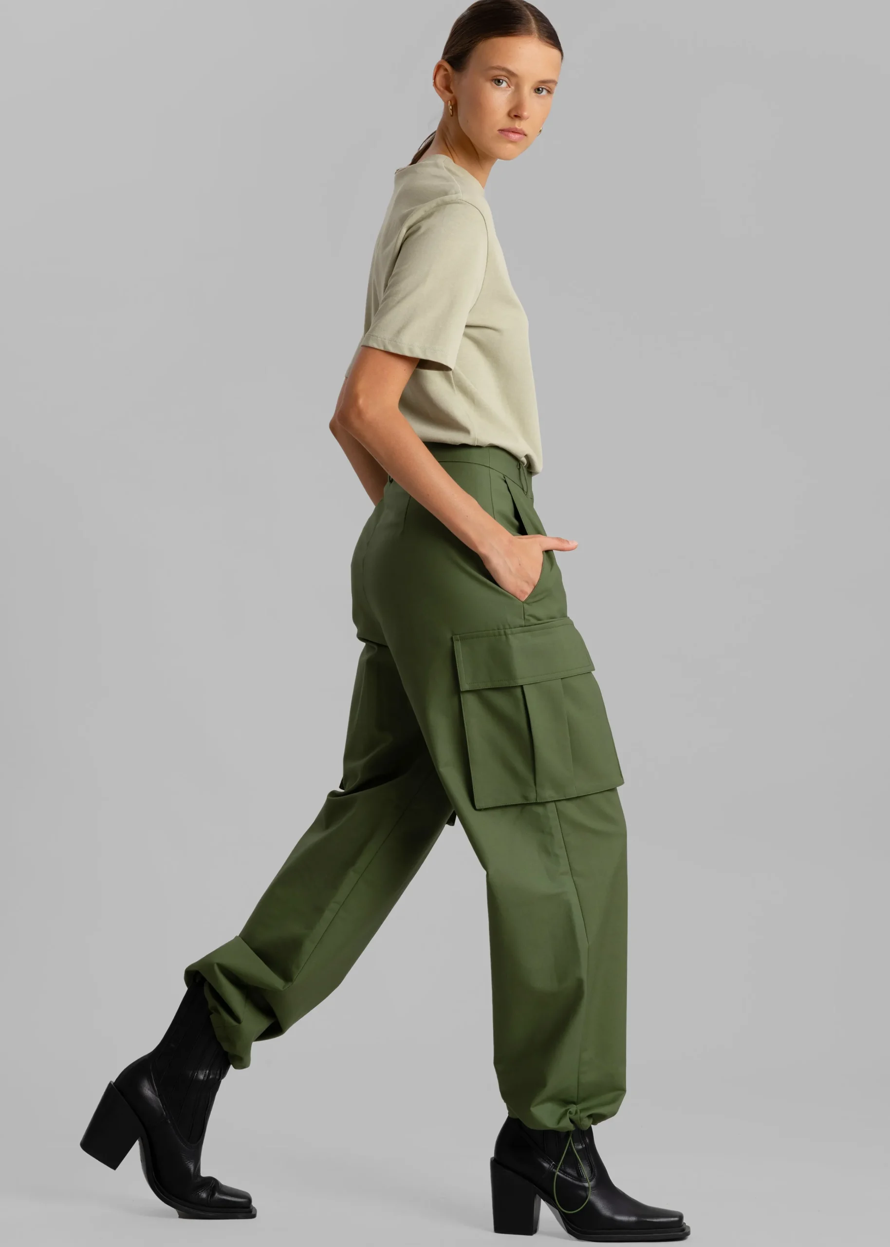 The Frankie Shop Gia Cargo Pants Olive Outlet