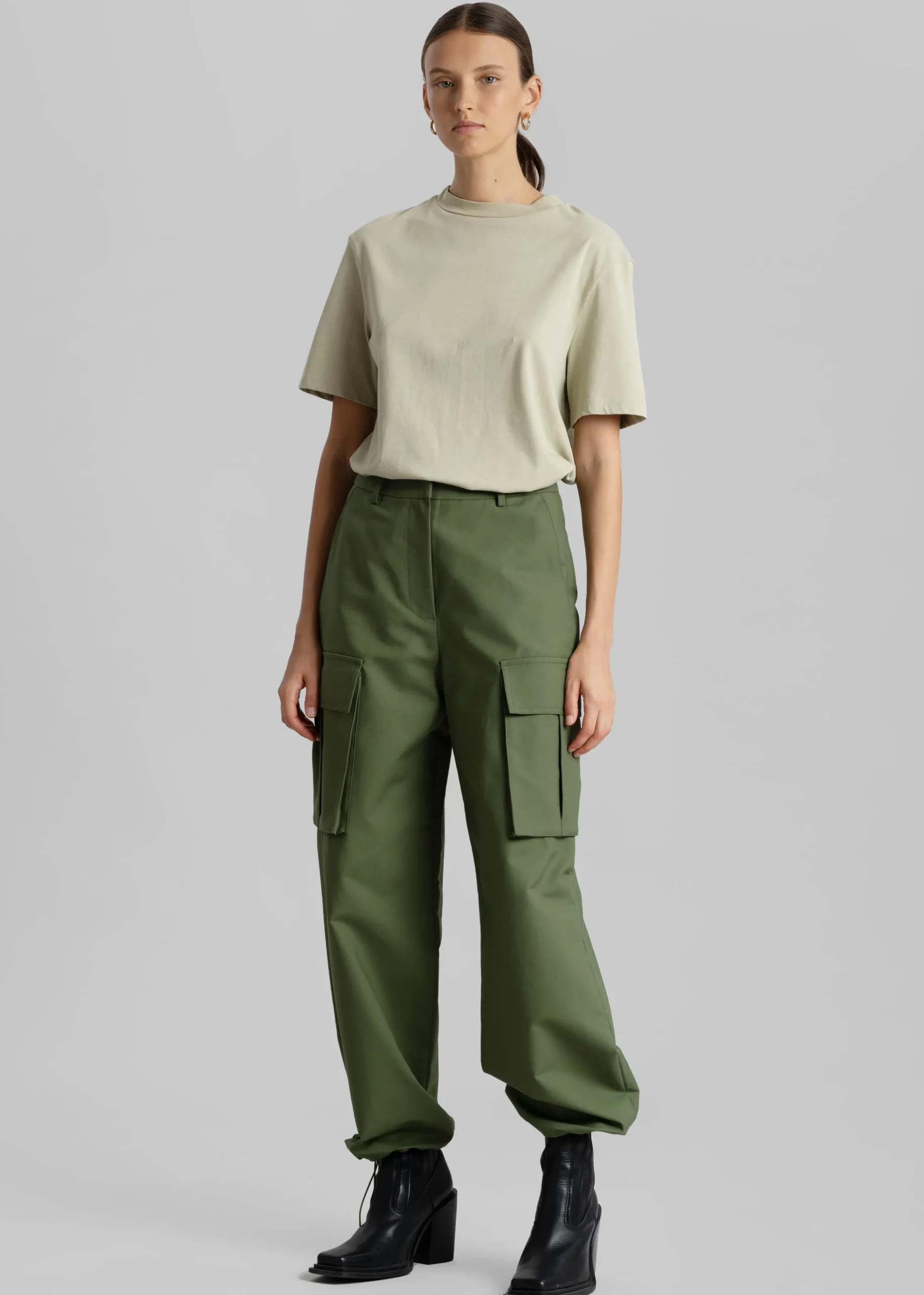 The Frankie Shop Gia Cargo Pants Olive Outlet