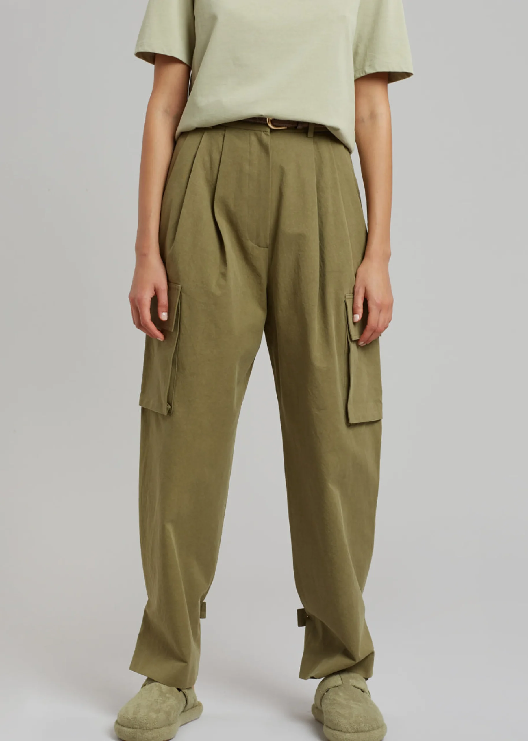 The Frankie Shop Gianna Cargo Pants Olive Sale