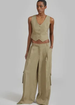 The Frankie Shop Gladys Vest Khaki Sale
