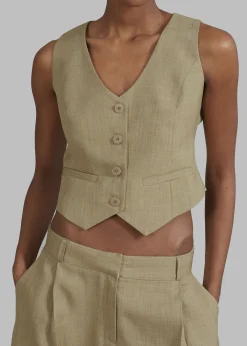The Frankie Shop Gladys Vest Khaki Sale