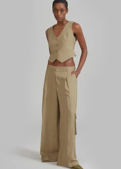 The Frankie Shop Gladys Vest Khaki Sale