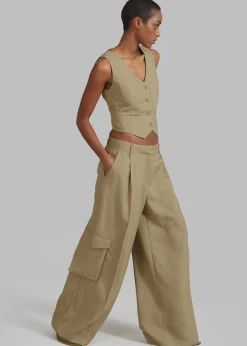 The Frankie Shop Gladys Vest Khaki Sale
