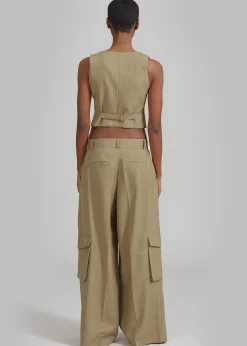 The Frankie Shop Gladys Vest Khaki Sale