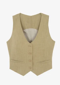 The Frankie Shop Gladys Vest Khaki Sale
