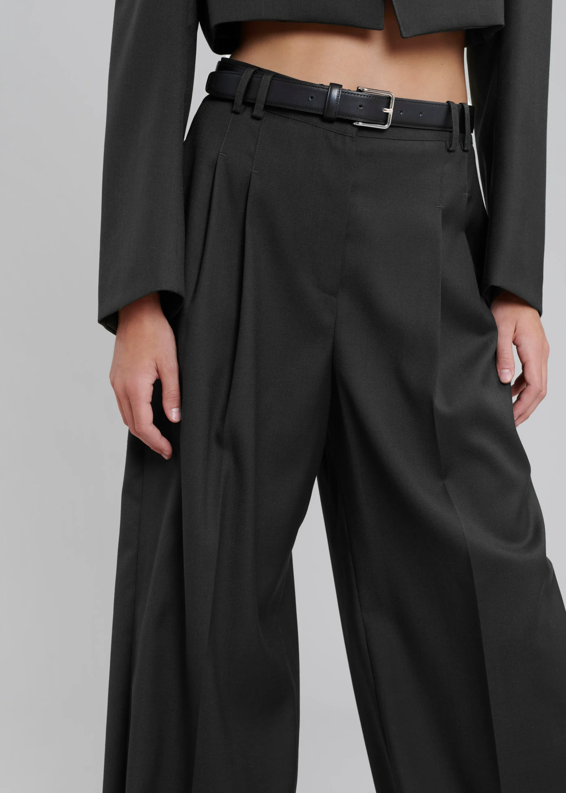 The Frankie Shop Glenn Wide Pants Black New