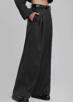 The Frankie Shop Glenn Wide Pants Black New