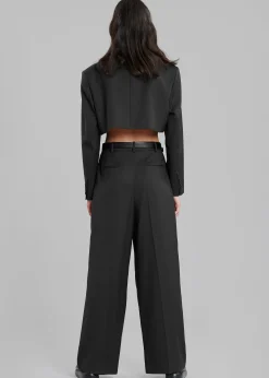 The Frankie Shop Glenn Wide Pants Black New