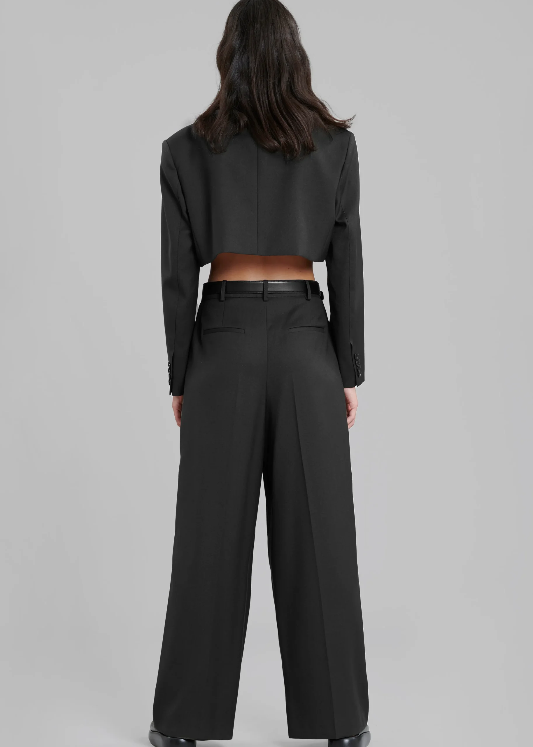 The Frankie Shop Glenn Wide Pants Black New
