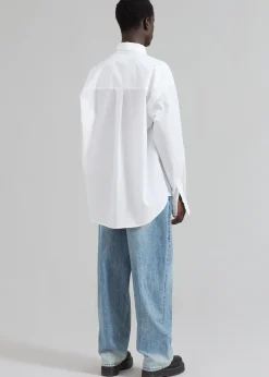 The Frankie Shop Gus Oversized Shirt White Discount