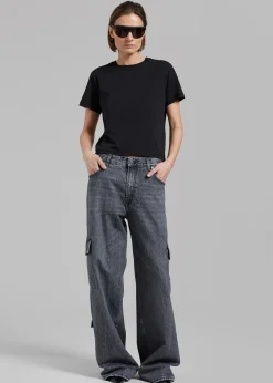 The Frankie Shop Haikure Bethany Cargo Pants Marble Black Online