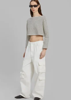 The Frankie Shop Hailey Denim Oversized Cargo Pants White Online