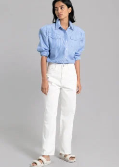 The Frankie Shop Hann Denim Pants White Sale
