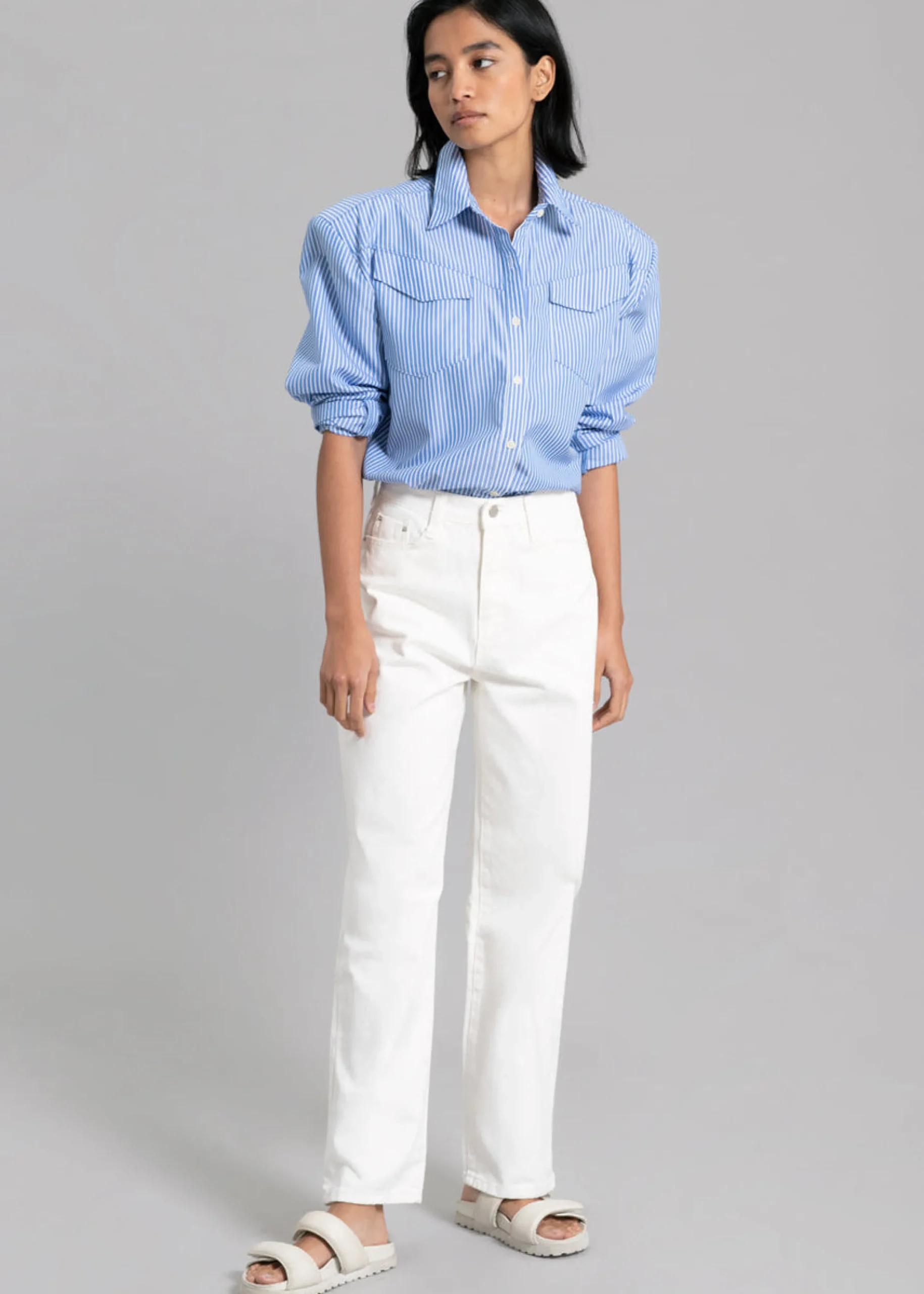 The Frankie Shop Hann Denim Pants White Sale
