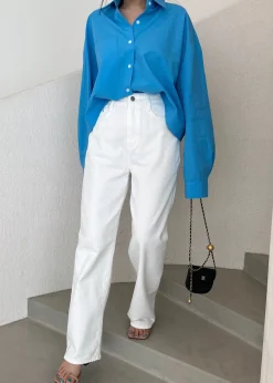 The Frankie Shop Hann Denim Pants White Sale