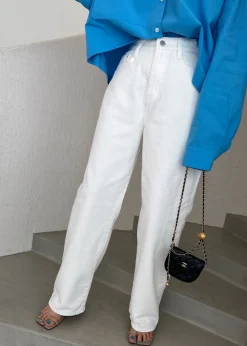 The Frankie Shop Hann Denim Pants White Sale