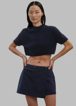 The Frankie Shop Hava Wrap Skort Navy