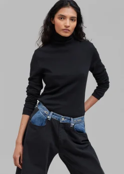 The Frankie Shop Hayla Contrast Denim Pants Black Best