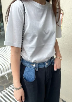 The Frankie Shop Hayla Contrast Denim Pants Black Best