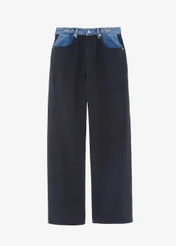 The Frankie Shop Hayla Contrast Denim Pants Black Best