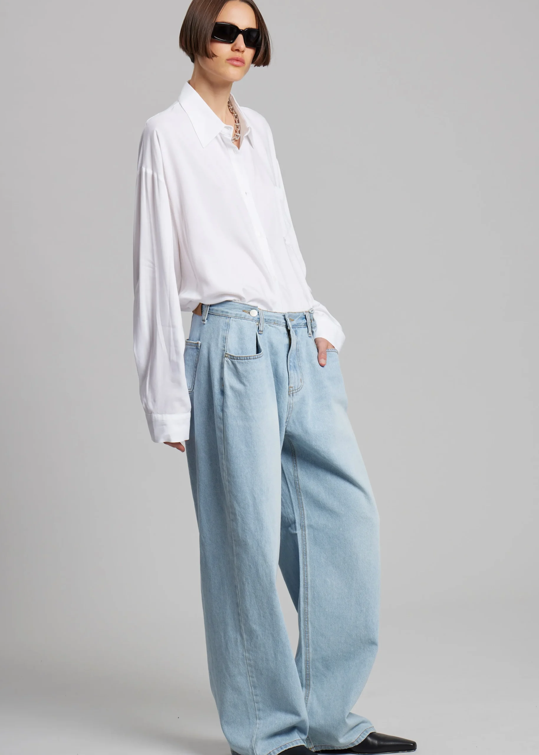 The Frankie Shop Hayla Denim Pants Light Wash Online