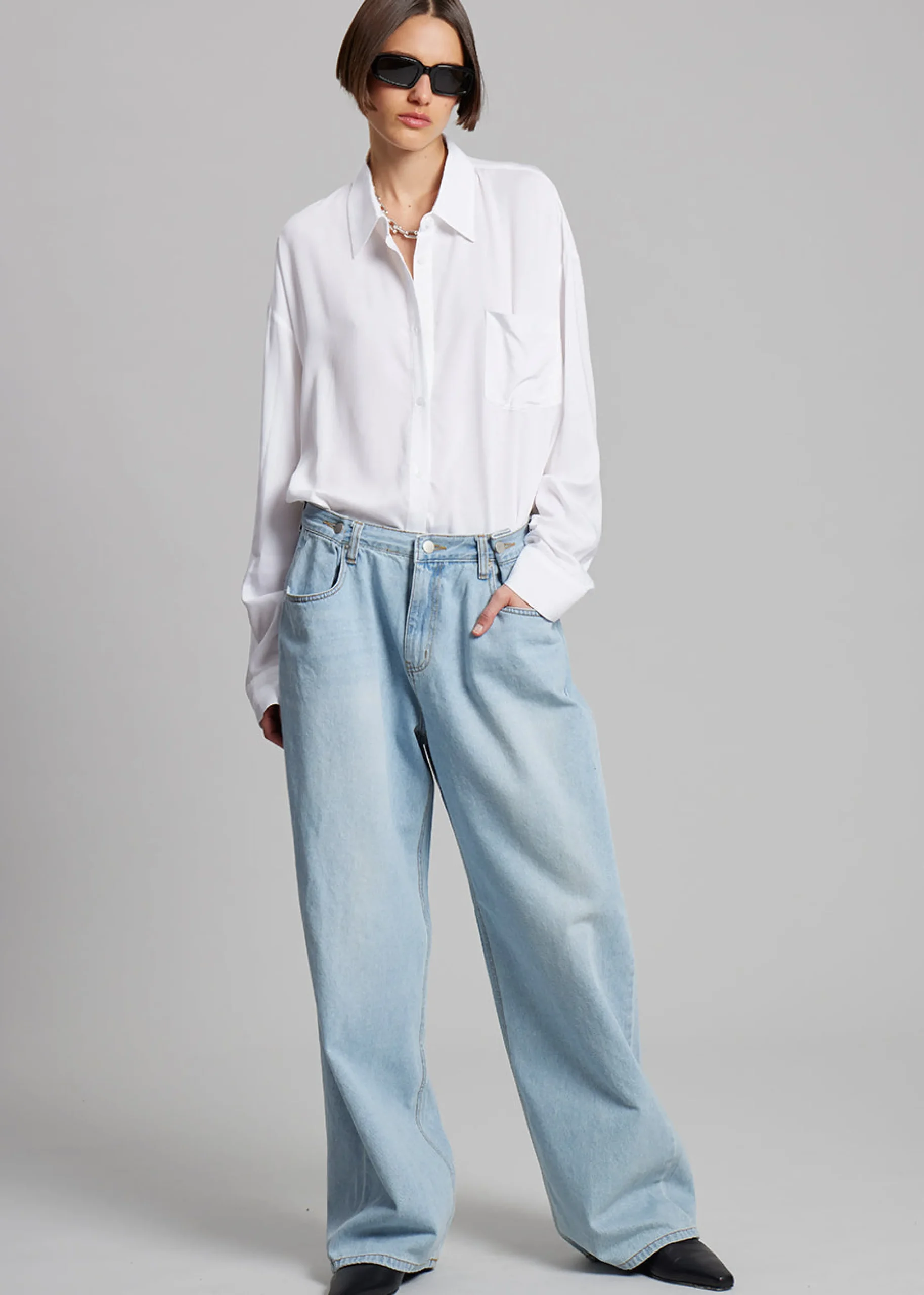 The Frankie Shop Hayla Denim Pants Light Wash Online