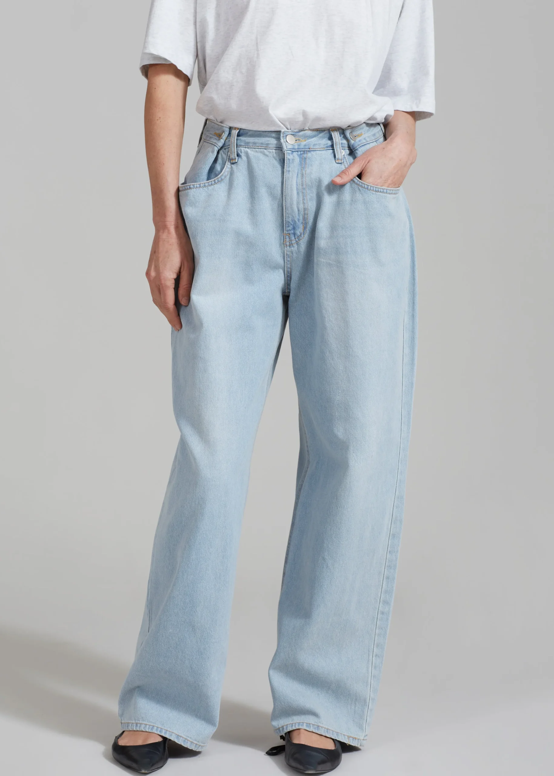 The Frankie Shop Hayla Denim Pants Light Wash Online