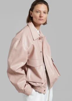 The Frankie Shop Hera Faux Leather Jacket Pink Clearance