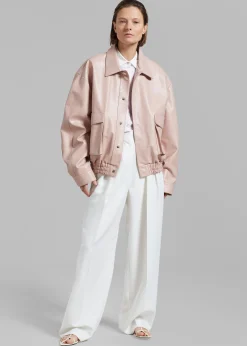The Frankie Shop Hera Faux Leather Jacket Pink Clearance