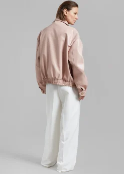 The Frankie Shop Hera Faux Leather Jacket Pink Clearance