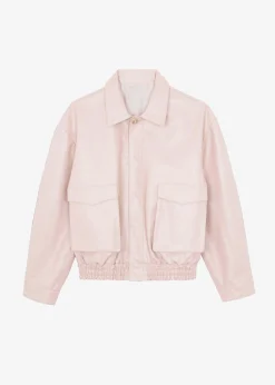 The Frankie Shop Hera Faux Leather Jacket Pink Clearance