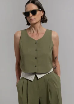 The Frankie Shop Holi Vest Olive Hot