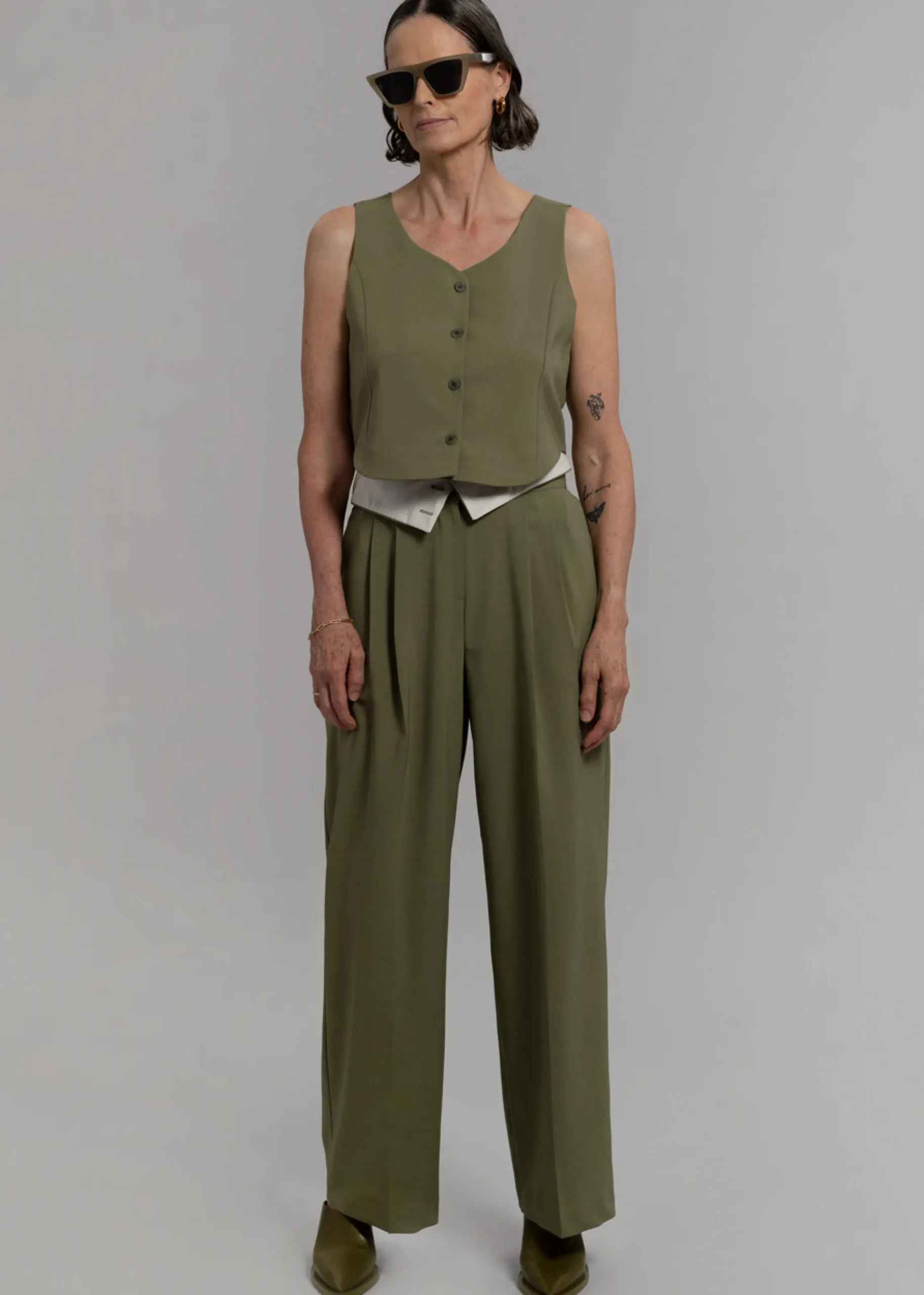 The Frankie Shop Holi Vest Olive Hot