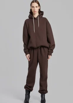 The Frankie Shop Hoops Hoodie Chocolate Plum