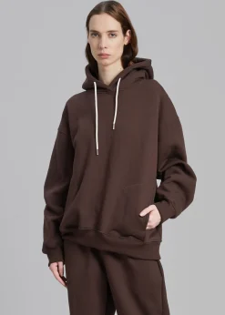 The Frankie Shop Hoops Hoodie Chocolate Plum