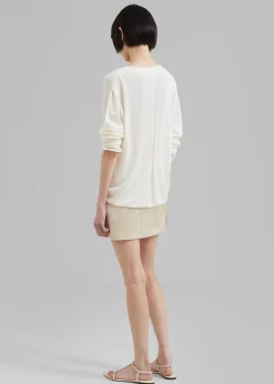 The Frankie Shop Hudson Satin Cargo Skirt Beige Outlet