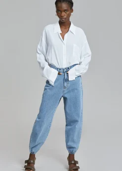 The Frankie Shop Hutch Denim Jogger Worn Wash New