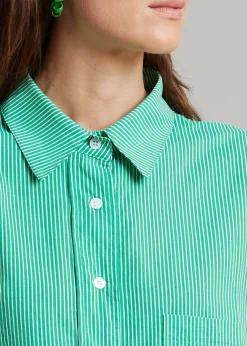 The Frankie Shop Idun Shirt Emerald Stripe Discount