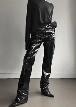 The Frankie Shop Ileen Vinyl Pants Black Online