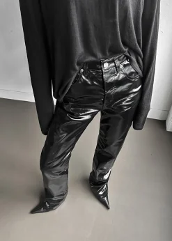 The Frankie Shop Ileen Vinyl Pants Black Online